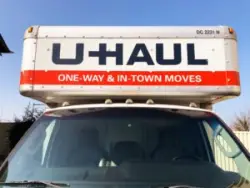 U haul logo on front of truck