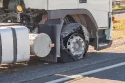 Truck tire blowout