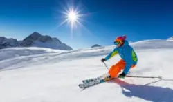 Skier returns to slopes after ski injury accident